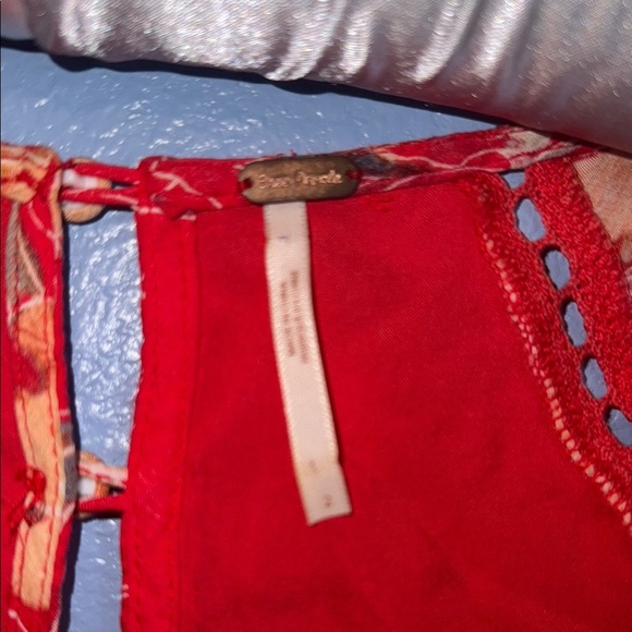 Free People Eyes on You Floral Print Red Poppy Dress / size 2 XS. B3 - Picture 6 of 10